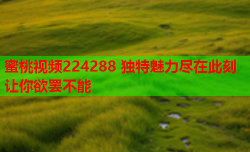 蜜桃视频224288 独特魅力尽在此刻 让你欲罢不能