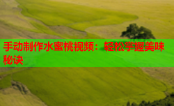 手动制作水蜜桃视频：轻松掌握美味秘诀