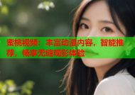 蜜桃视频：丰富动漫内容，智能推荐，畅享无缝观影体验